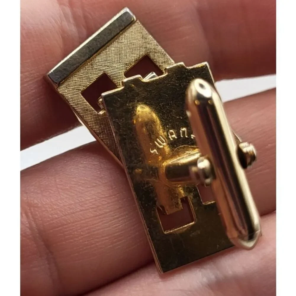 Vintage 1960's Swank Art Deco Cuff Links 0.75in